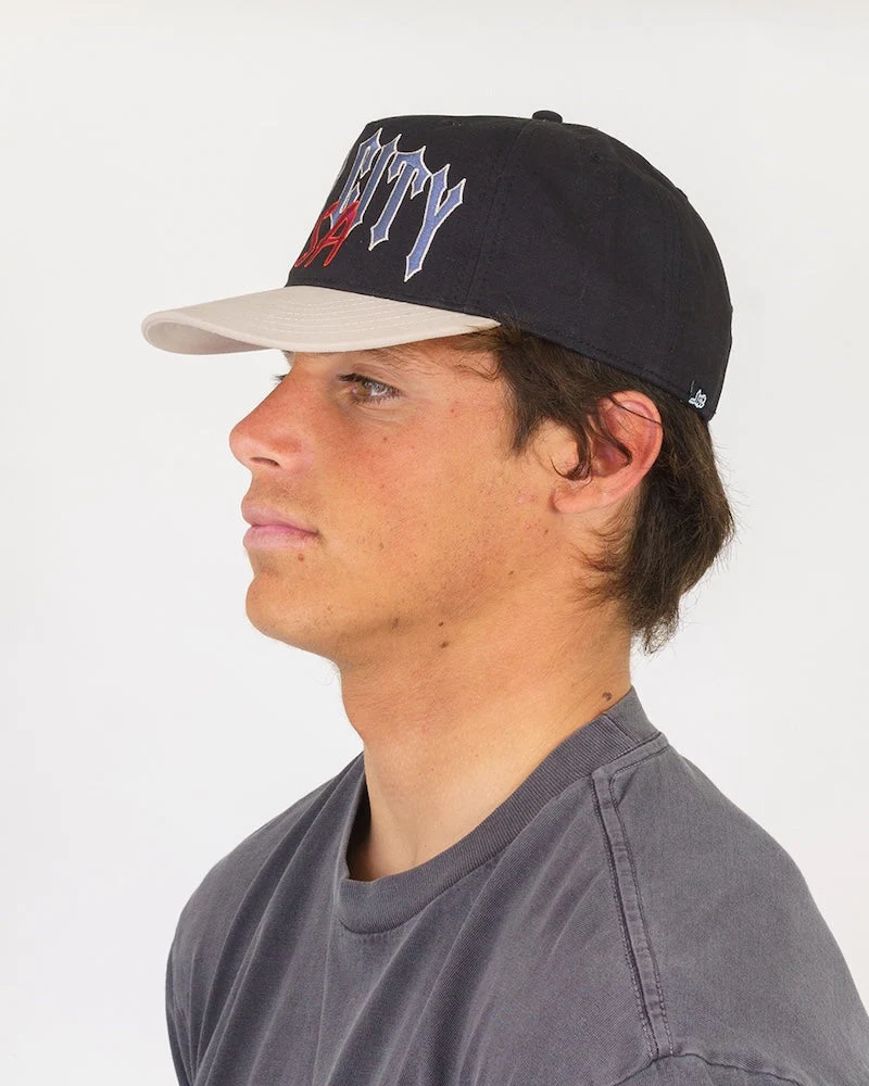 Lost  Surf City Strapback Hat-Black/Grey - Image 5