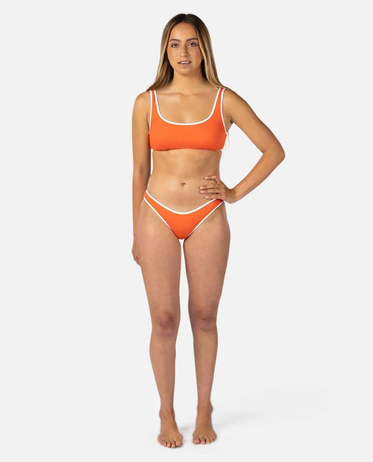 Rip Curl Premium Surf High Leg Skimpy Bottom-Hot Orange - Image 3