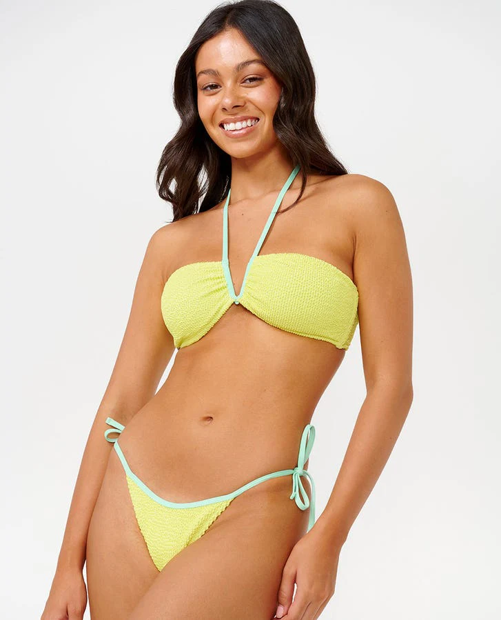 Rip Curl Sunny Side Tie Side Cheeky Bottom-Lime - Image 4