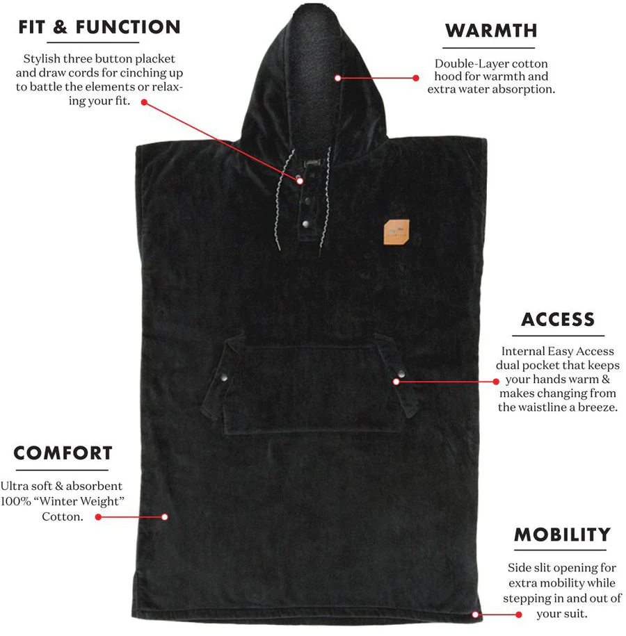 Slowtide The Digs Poncho Towel-Black - Image 4
